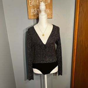 Sparkly Black and Gold Bodysuit